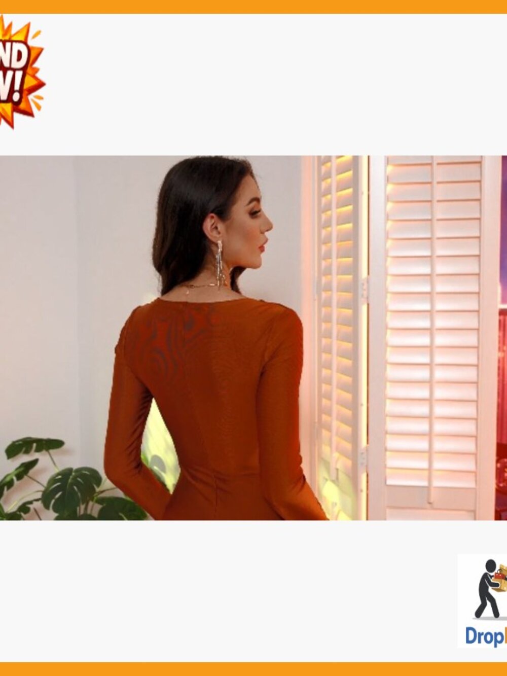Bodycon Maxi Dress Long Sleeve Square Neck Y2K Chic Elegant Club Night Out - Picture 4 of 7
